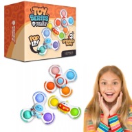 3x FIDGET SPINNER Z PRZYSSAWKĄ ZABAWKA DO KĄPIELI SENSORYCZNA ANTYSTRESOWA