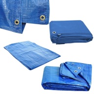 PLANDEKA NIEBIESKA WODOODPORNA DO PRZYCZEPKI SOLIDNA GRUBA PŁACHTA OCHRONNA