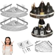 PÓŁKA ŁAZIENKOWA WISZĄCA NAROŻNA SAMOPRZYLEPNA POD PRYSZNIC NA KOŁKI