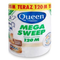 QUEEN MEGA SWEEP Ręcznik papierowy biały 2 warstwy DUŻY 120 m MOCNY