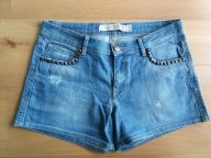 Firmowe porządne grubsze Spodenki Jeans ćwieki rozm M/ 38 - jak nowe
