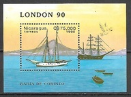 NIKARAGUA - żaglowiec "Bahia de Corinto" 1990 ** Mi B-189 (1145)