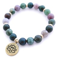 Bransoletka kamienie naturalne agat kwiat lotosu