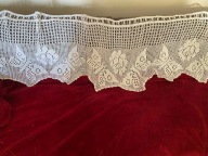 Szydełkowa ręcznie robiona biała firana - zazdrostka ok. 57x320cm