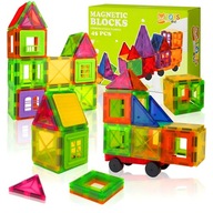 KLOCKI MAGNETYCZNE KONSTRUKCYJNE EDUKACYJNE 3D UKŁADANKA ZESTAW 45 EL.