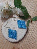 Kolczyki z żywicy z brokatem Wyjątkowe prezent