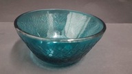 Stara szklana miseczka turkus design