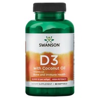 Kapsułki Swanson Health Products Vitamin D3 2000 IU witamina D3 60 szt.