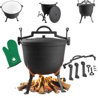 PALENISKO KOCIOŁEK ŻELIWNY 15L MYŚLIWSKI NA OGNISKO STOJAK