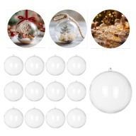 BOMBKI AKRYLOWE DIY DEKORACJA OZDOBA PRZEZROCZYSTE ZESTAW KULA BOMBKA 12SZT