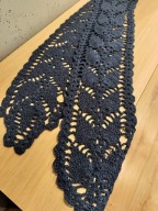 Bieżnik serweta szydełkowa serwetka jednorazowe granat masywny 165x16