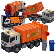 ŚMIECIARKA ZABAWKA DUŻA CIĘŻARÓWKA AUTO DO SEGREGACJI ŚMIECI GUMOWE KOŁA