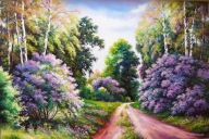 WIOSNA - PEJZAŻ - 90x60 - OBRAZ OLEJNY - T.KACHELSKI