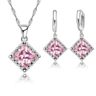 ZK45 Zestaw biżuterii, kolczyki, wisiorek, Łańcuszek , sr. próba 925