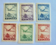 1946 Polska Lotnicza Fi.395**-400** czyste pełna guma stan bardzo dobry