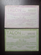 Talony 10 i 20 zł dla dostawców surowców wtórnych 1982 rok