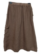 włoska SPÓDNICA lniana z kieszeniami 34/36