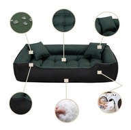 LEGOWISKO DLA PSA WODOODPORNE POSŁANIE KANAPA KOJEC ZIELONE DUŻE 75X65 CM