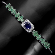 SZMARAGDY SZAFIR PIEKNA BRANSOLETA