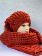 komplet wełniany czapka i szalik ,ręcznie robiony .