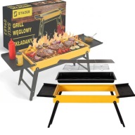 MINI GRILL WĘGLOWY OGRODOWY TURYSTYCZNY PRZENOŚNY SKŁADANY PÓŁKI MAŁY BBQ