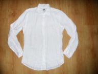 ZARA 100% LEN NOWA BIAŁA LNIANA KOSZULA r M L 41