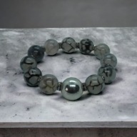 Agaty...Piękna bransoletka z dużych kul smoczych agatów