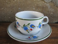 Porcelanowa Filiżanka i Spodek"WZÓR KASZUBSKI"_ LUBIANA PRL