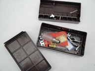 pudełko przybornik ebonit maszyny ŁUCZNIK? SINGER?