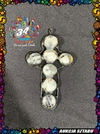 Krzyż Tiffany – rękodzieło - Kaboszony szklane - 34 WOŚP Sztab Żegocina