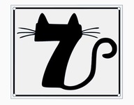 Tabliczka 3D Kocia Adresowa z numerem domu czarna 170x120