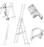 Drabina aluminiowa wielofunkcyjna z opcją na schody 3x9 HIGHER 5,06m 150kg