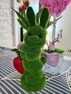 FIGURKA KRÓLIK ZAJĄC WELUR FLOKOWANY DEKORACJA OZDOBNA WIELKANOCNA