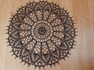 Serwetka szydełkowa czarna 49cm rękodzieło
