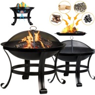 PALENISKO OGRODOWE GRILL Z RUSZTEM POKRYWĄ STALOWE DO OGNISKA 60CM