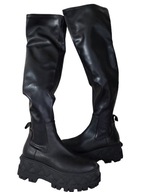 KURT GEIGER London KOZAKI czarne długie gruby spód za kolano 37