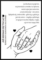 A2 PLAKAT WIERSZ WALENTYNKI PREZENT *JUŻ KOCHAM CIĘ TYLE LAT* GAŁCZYŃSKI 2