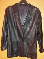 Marynarka ŻAKIET czarna skóra Mongolia 40