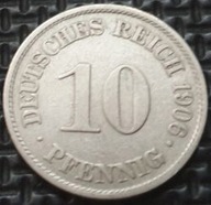 **NIEMCY [1444]*10 Pfennig 1906 *A typ 2 mała tarcza