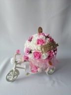 Komunia Święta Pamiątka – Rowerek Róże Piankowe Biel - Róż