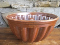 DUŻA CERAMICZNA forma do pieczenia Babki z KOMINEM_FNK BOCHNIA PRL