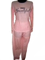 Piżama damska OCIEPLANA długi rękaw BAWEŁNA r. XL