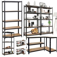 Regał magazynowy metalowy Thomas 180 x 90 x 40 cm max 265 kg na półkę