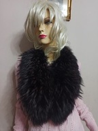 duży KOŁNIERZ FUTRO z naturalnego lisa jenota