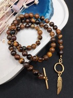 Naszyjnik z kamieni naturalnych tygrysie oko