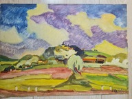 7777) OLEJ STARY PEJZAŻ