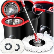 MOP OBROTOWY ROTACYJNY PODŁOGOWY 360 TURBO 2 NAKŁADKI MIKROFIBRA WIADRO