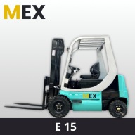 Wózek widłowy elektryczny MEX E15, 1500 kg 3m Triplex Pozycjoner magazynowy