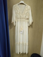Sukienka kremowa boho Italy r. M/L haft !!!