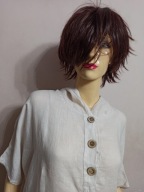 WŁOSKA LNIANA TUNIKA z kieszeniami kapturem 38/40 oversize